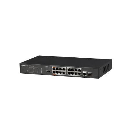 11712-(DH-PFS3117-16ET-135) DAHUA SWITCH POE 16 PUERTOS + 1 PUERTO GIGABIT