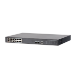 11713-DAHUA - DH-PFS4218-16GT-240 - SWITCH POE 16 PUERTOS GIGABIT + 2 SFP UPLINK GIGABIT 240W 802.3AT MANEJABLE LAYER 2