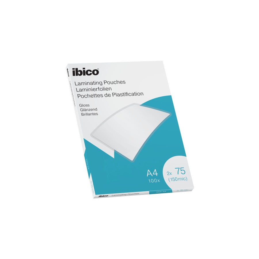 11878-CAJA 100 BOLSAS DE PLASTIFICACION 216X303 A4 BRILLO 75 MICRAS IBICO 627316