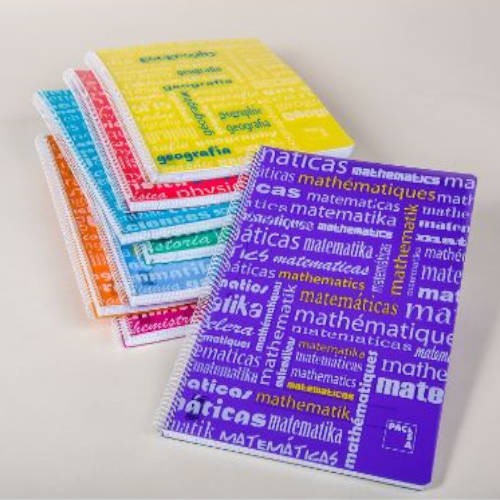 1194-CUADERNO SERIE ASIGNATURAS TAPA POLIPROPILENO 90 GRS. FOLIO (215X310MM.) 80 HOJAS CUADRICULA 4X4 CON MARGEN SURTIDO