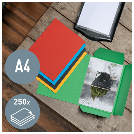 11941-CARPETA CARTON 3 SOLAPAS A4 RECYCLE 100% ROJO LEITZ 39060025