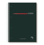 1195-CUADERNO SERIE PREMIUM TAPA EXTRA DURA 70 GRS. A-4 (210X297MM.) MICROPERFORADO 160 HOJAS CUADRICULA 5X5 + GRECA NEG