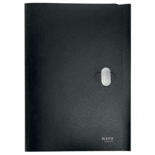 11982-CARPETA POLIPROPILENO 3 SOLAPAS Y CIERRE BROCHE GIRATORIO A4 RECYCLE NEGRO LEITZ 46220095