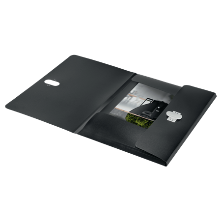 11983-CARPETA POLIPROPILENO 3 SOLAPAS Y CIERRE BROCHE GIRATORIO A4 RECYCLE NEGRO LEITZ 46220095