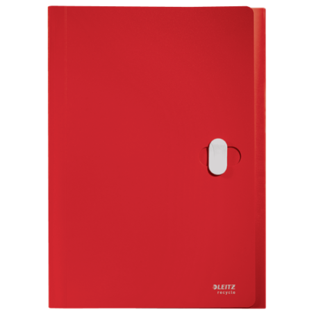 11995-CARPETA POLIPROPILENO ACORDEON 5 POSICIONES+BOLSILLO FRONTAL BROCHE GIRATORIO A4 RECYCLE ROJO LEITZ 46240025