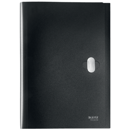 12000-CARPETA POLIPROPILENO ACORDEON 5 POSICIONES+BOLSILLO FRONTAL BROCHE GIRATORIO A4 RECYCLE NEGRO LEITZ 46240095