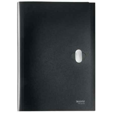 12000-CARPETA POLIPROPILENO ACORDEON 5 POSICIONES+BOLSILLO FRONTAL BROCHE GIRATORIO A4 RECYCLE NEGRO LEITZ 46240095