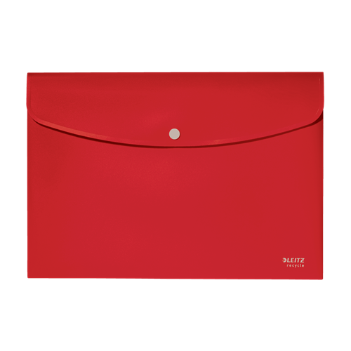 12024-SOBRES POLIPROPILENO OPACO A4 CON BROCHE BOTON RECYCLE ROJO LEITZ 46780025