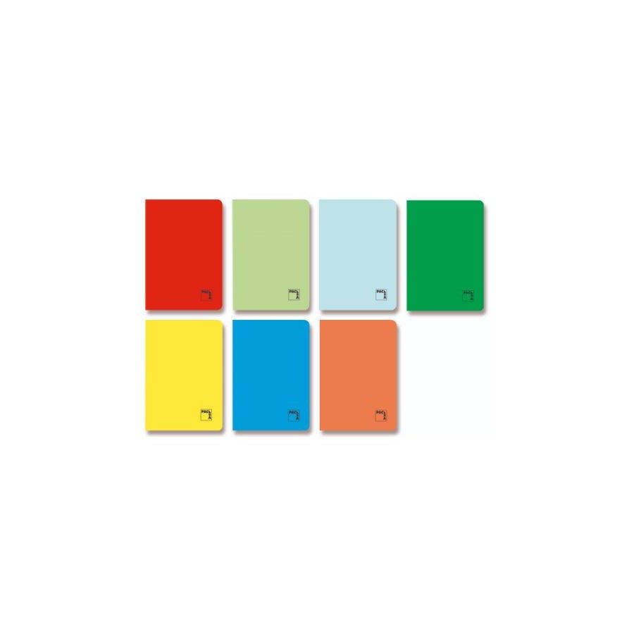 1204-LIBRETA GOFRADA TAPA CARTULINA 70 GRS. A-4 (210X297MM.) 48 HOJAS CUADRICULA 4X4 CON MARGEN SURTIDO PACSA 20060