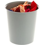 12126-PAPELERA 18 LITROS POLIPROPILENO 100% RECICLADO Y RECICLABLE 290 X 310 MM GRIS ARCHIVO 2000 2001 GS