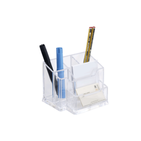 12135-ORGANIZADOR 6 COMPARTIMENTOS INCLUYE TACO DE PAPEL 105X155X100 MM COLOR CRISTAL TRANSPARENTE ARCHIVO 2000 828 CS T