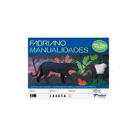 12158-BLOC 10 HOJAS MANUALIDADES CARTULINA NEGRA FABRIANO S0400004