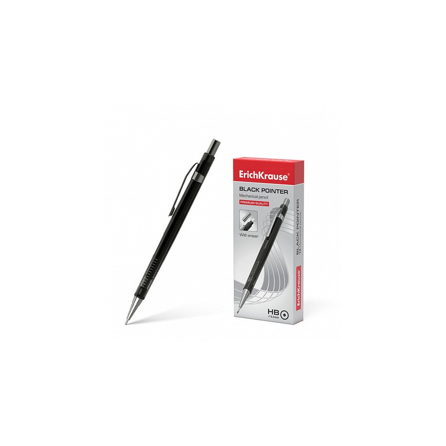 12190-PORTAMINAS NEGRO POINTER 0.5 MM, HB ERICH KRAUSE 22005