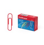 12194-CAJA 100 CLIPS DE PAPEL RECUBIERTOS DE VINILO 33MM, COLOURED ERICH KRAUSE 24872