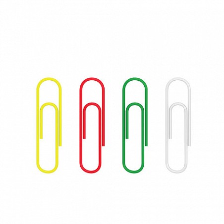 12195-CAJA 100 CLIPS DE PAPEL RECUBIERTOS DE VINILO 33MM, COLOURED ERICH KRAUSE 24872