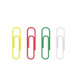 12195-CAJA 100 CLIPS DE PAPEL RECUBIERTOS DE VINILO 33MM, COLOURED ERICH KRAUSE 24872