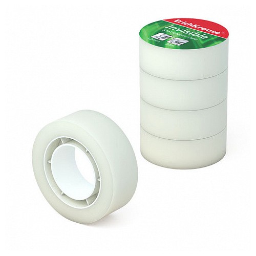 12216-PACK 4 UNIDADES CINTA ADHESIVA INVISIBLE, 18MMX20M ERICH KRAUSE 40197