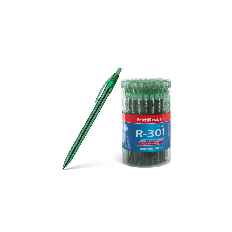 12238-ErichKrause 46767 boligrafo Verde Boligrafo de punta retractil con pulsador 60 pieza(s)
