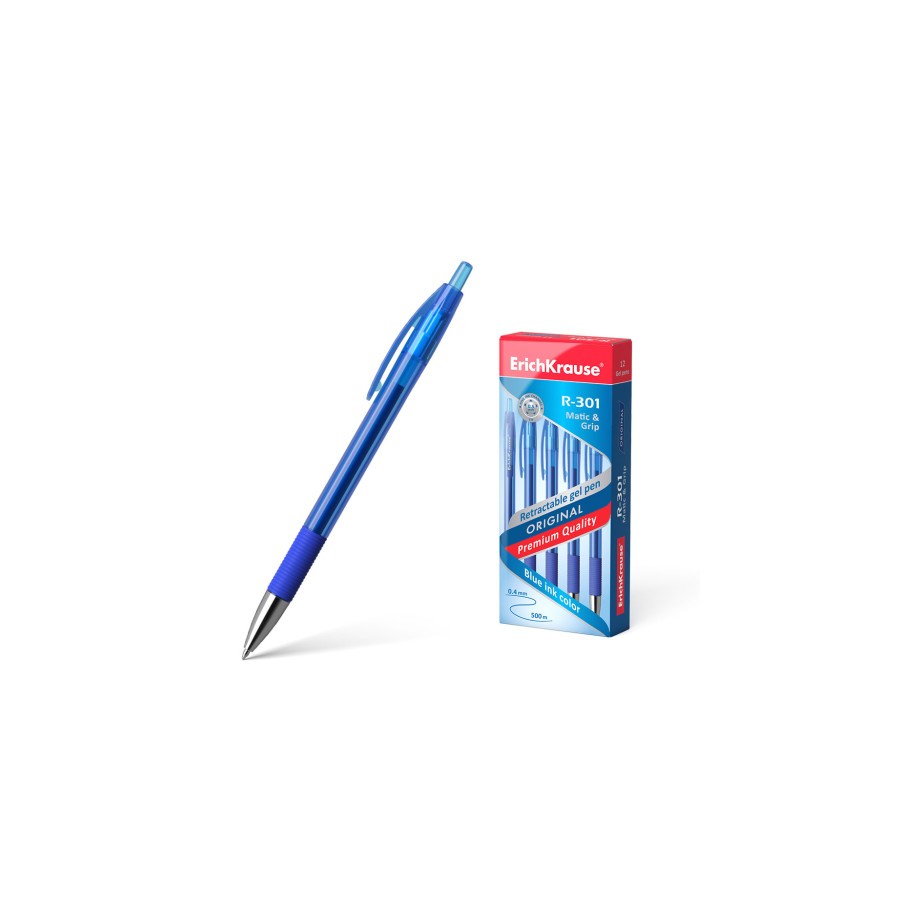 12240-BOLIGRAFO DE GEL AUTOMATICO R-301 ORIGINAL GEL MATIC, COLOR DE LA TINTA AZUL ERICH KRAUSE 46814