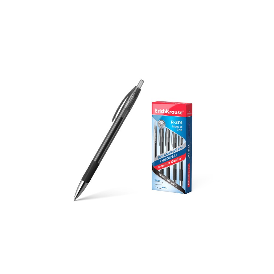 12242-BOLIGRAFO DE GEL AUTOMATICO R-301 ORIGINAL GEL MATIC, COLOR DE LA TINTA: NEGRO ERICH KRAUSE 46815