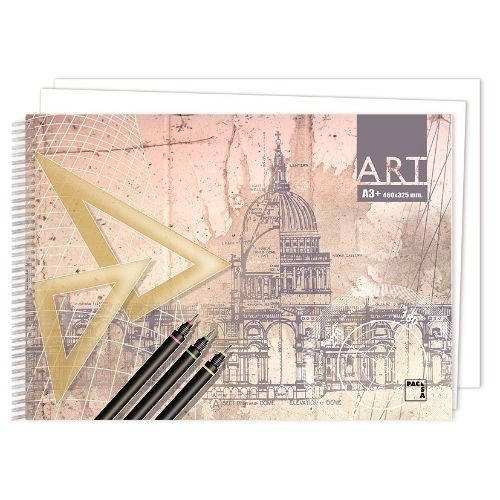 1225-CUADERNO BLOCKS  DIBUJO ART 140 GRS. A3+ (460 X 325MM.) 20 HOJAS LISO SIN RECUADRO PACSA 18843