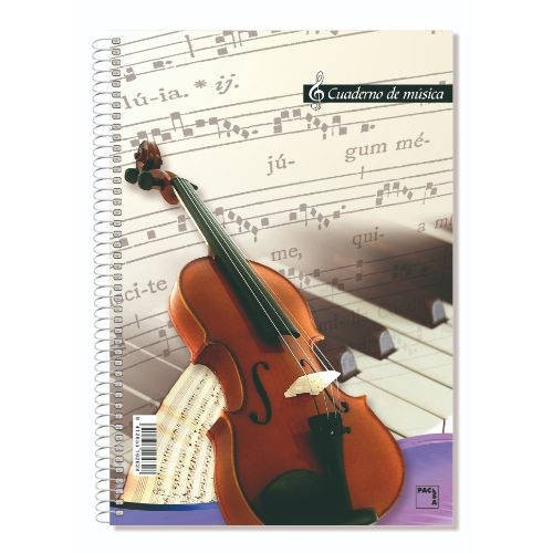 1227-CUADERNO BLOCKS DE MUSICA 80 GRS. FOLIO (215X310MM.) 20 HOJAS 16 PENTAGRAMAS PACSA 18805