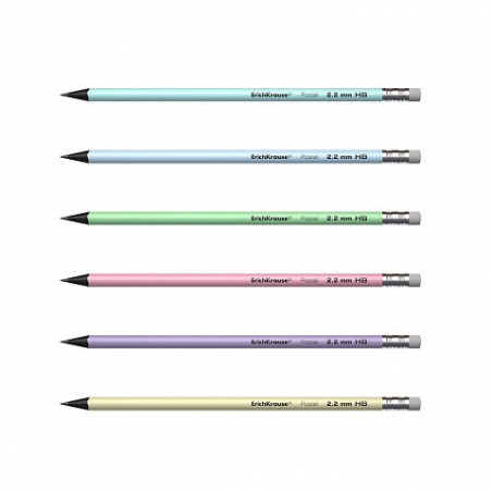 12271-LAPIZ DE GRAFITO REDONDO CON GOMA PASTEL HB ERICH KRAUSE 55272