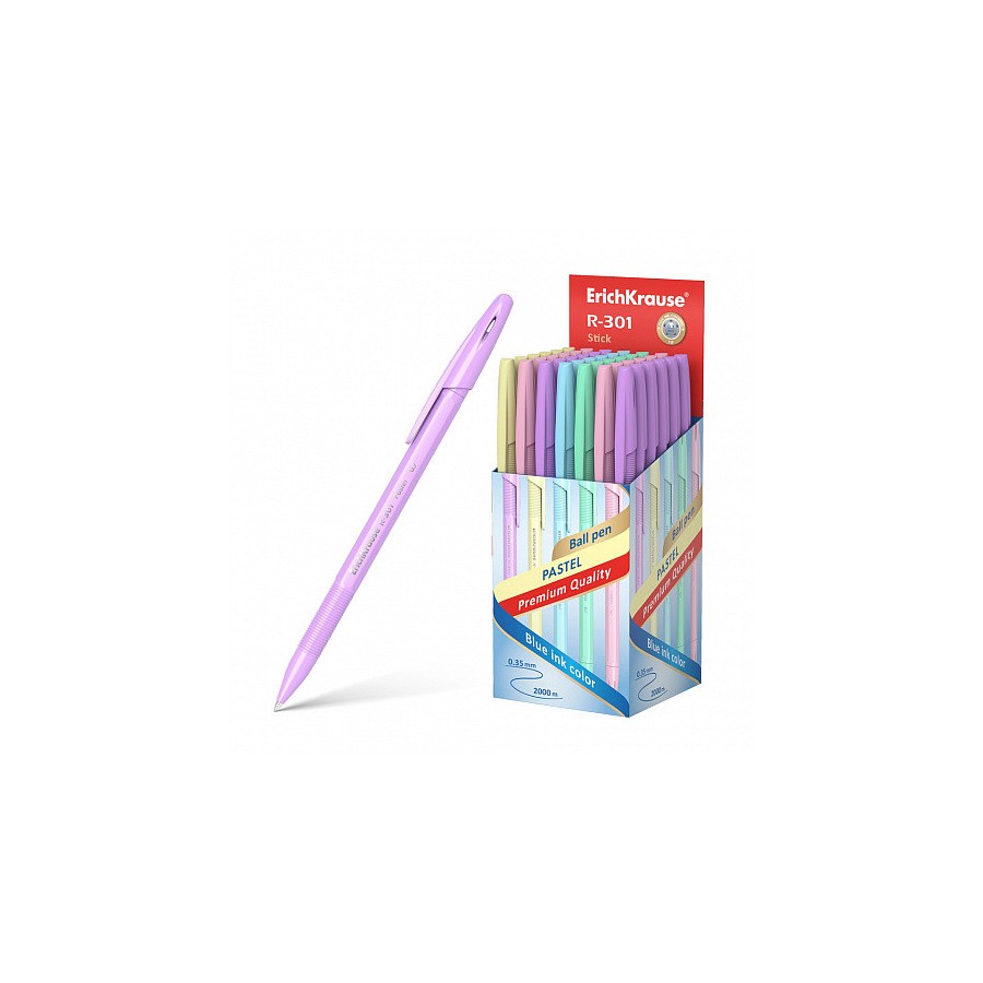 12272-BOLIGRAFO DE BOLA R-301 PASTEL STICK 0.7, COLOR DE LA TINTA AZUL ERICH KRAUSE 55387