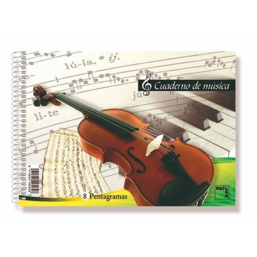 1229-CUADERNO BLOCKS DE MUSICA 80 GRS. 4o (155X215MM.) 20 HOJAS 6 PENTAGRAMAS PACSA 18803