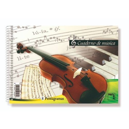 1230-CUADERNO BLOCKS DE MUSICA 80 GRS. 4o (155X215MM.) 20 HOJAS 4 PENTAGRAMAS PACSA 18804