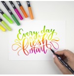 12304-ROTULADOR DOBLE PUNTA PINCEL DUAL BRUSH-090 - COLOR BABY YELLOW. TOMBOW ABT-090