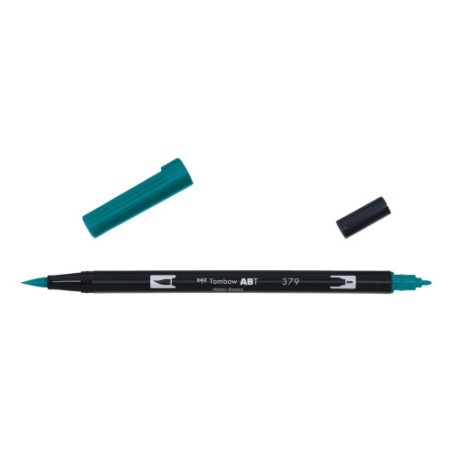 12310-ROTULADOR DOBLE PUNTA PINCEL DUAL BRUSH-379 - COLOR JADE GREEN. TOMBOW ABT-379