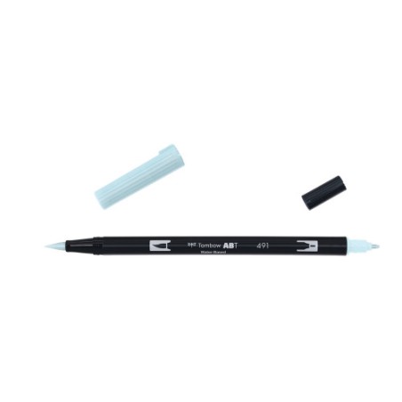 12312-ROTULADOR DOBLE PUNTA PINCEL DUAL BRUSH-491 - COLOR GLACIER BLUE. TOMBOW ABT-491