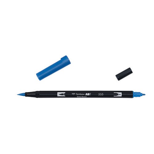 12317-ROTULADOR DOBLE PUNTA PINCEL DUAL BRUSH-555 - COLOR ULTRAMARINE. TOMBOW ABT-555