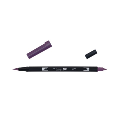 12322-ROTULADOR DOBLE PUNTA PINCEL DUAL BRUSH-679 - COLOR DARK PLUM. TOMBOW ABT-679