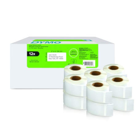 12342-PACK 12 ROLLOS LW ETIQUETAS 25X54MM DYMO 2177563