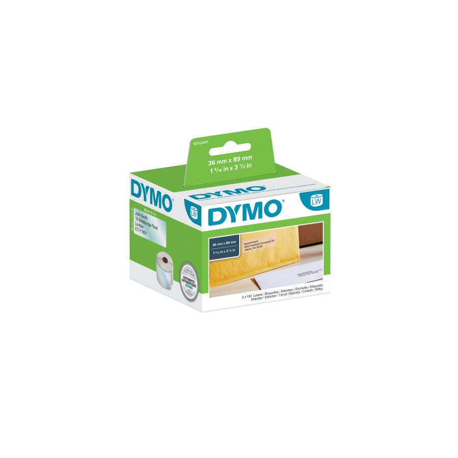 12343-PACK 12 ROLLOS LW ETIQUETAS 36X89MM DYMO 2093093