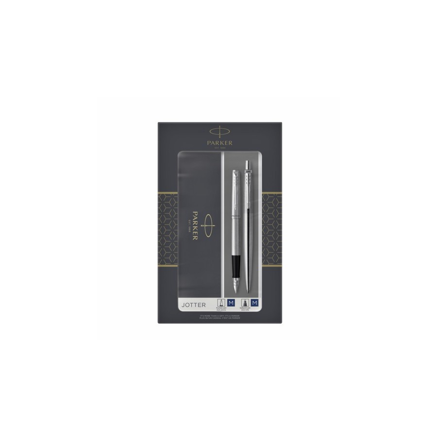 12364-SET JOTTER. DUO PLUMA + BOLIGRAFO ACERO CT PARKER 2093258