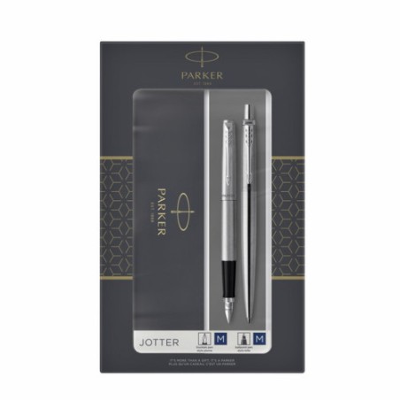 12364-SET JOTTER. DUO PLUMA + BOLIGRAFO ACERO CT PARKER 2093258