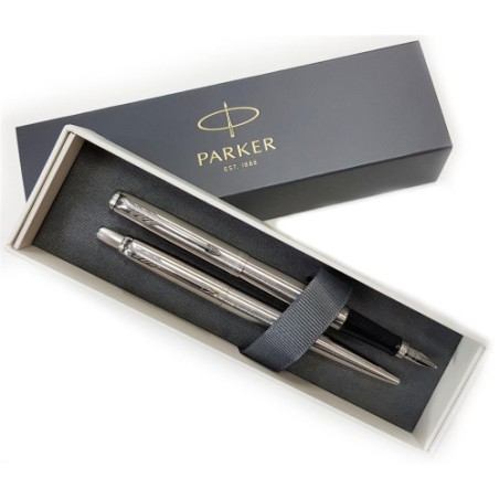 12365-SET JOTTER. DUO PLUMA + BOLIGRAFO ACERO CT PARKER 2093258
