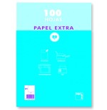 1238-PAQUETE PAPEL EXTRA BLANCO SATINADO 100 HOJAS 80 GRS. A-5 (148X210MM.) LISO PACSA 21814