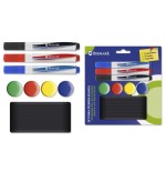 12422-SET 3 ROTULADORES PIZARRA+4 IMANES+BORRADOR BISMARK 329311