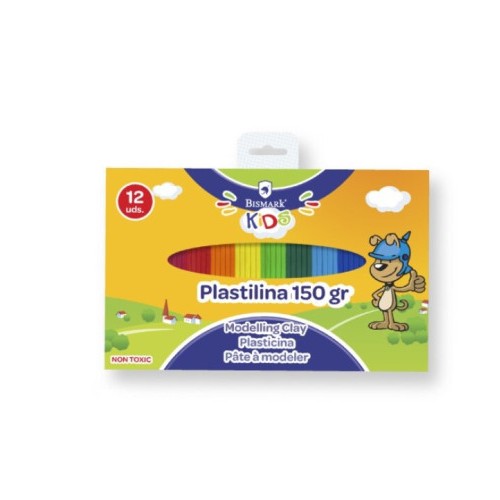 12449-PLASTILINA 12 COLORES BARRITAS 12,5 GRS UD BISMARK 327751