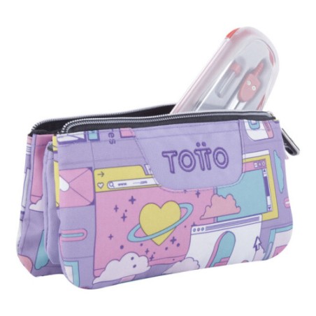 12451-ESTUCHE ESCOLAR TRES COMPARTIMENTOS MORADO CIBER - TABLERO TOTTO AC52ECO012-2210Z-2QI