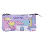 12452-ESTUCHE ESCOLAR TRES COMPARTIMENTOS MORADO CIBER - TABLERO TOTTO AC52ECO012-2210Z-2QI