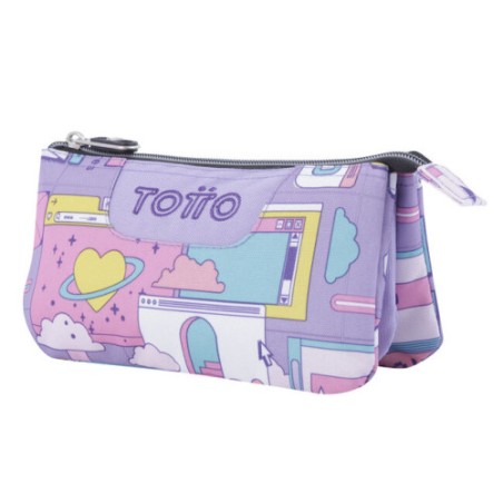 12453-ESTUCHE ESCOLAR TRES COMPARTIMENTOS MORADO CIBER - TABLERO TOTTO AC52ECO012-2210Z-2QI