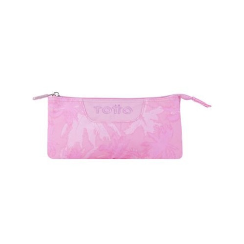12457-ESTUCHE ESCOLAR TRES COMPARTIMENTOS PALMERAS ROSAS - TABLERO TOTTO AC52ECO012-2210Z-8IE