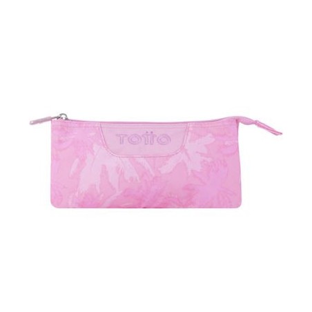 12457-ESTUCHE ESCOLAR TRES COMPARTIMENTOS PALMERAS ROSAS - TABLERO TOTTO AC52ECO012-2210Z-8IE