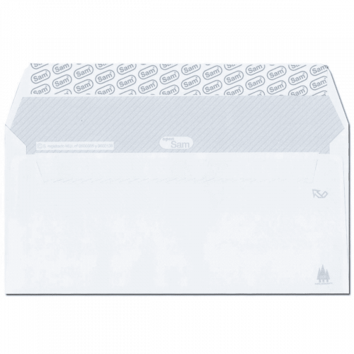 1246-CAJA 500 SOBRES AMERICANO (115X225) OFFSET BLANCO 90 GRS. OPENSAM AUTOADHESIVO CON TIRA DE SILICONA SAM 247684