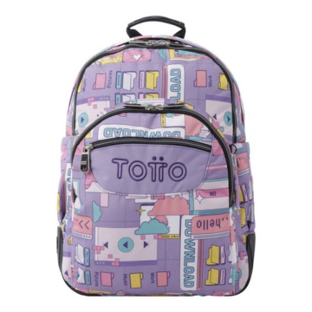 12464-MOCHILA ESCOLAR MORADO CIBER - CRAYOLES TOTTO MA04ECO029-2210N-2QI